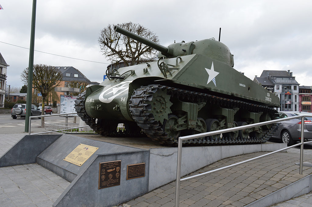 Sherman tank on McAuliffe square in Bastogne.