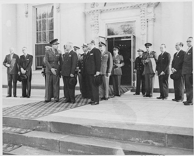 President Truman and Prince Charles of Belgium visiting the White House, 6 April 1948. © NARA