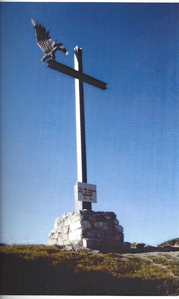 Pivetta at the monument on Monte Marrone in 2010. © Sergio Pivetta