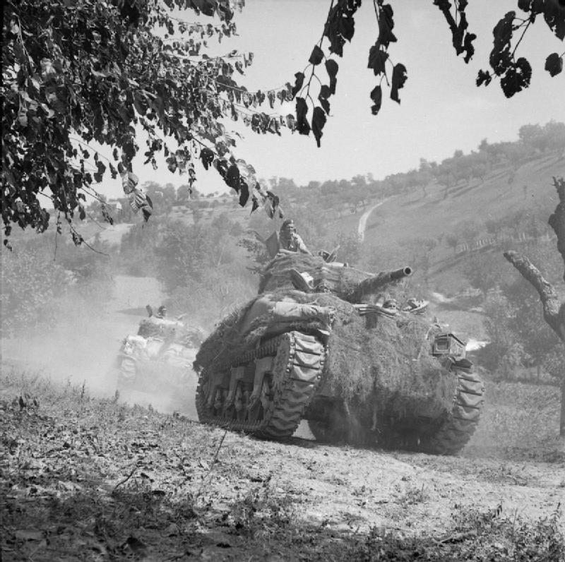 Historical image of a tank on the Gothic line