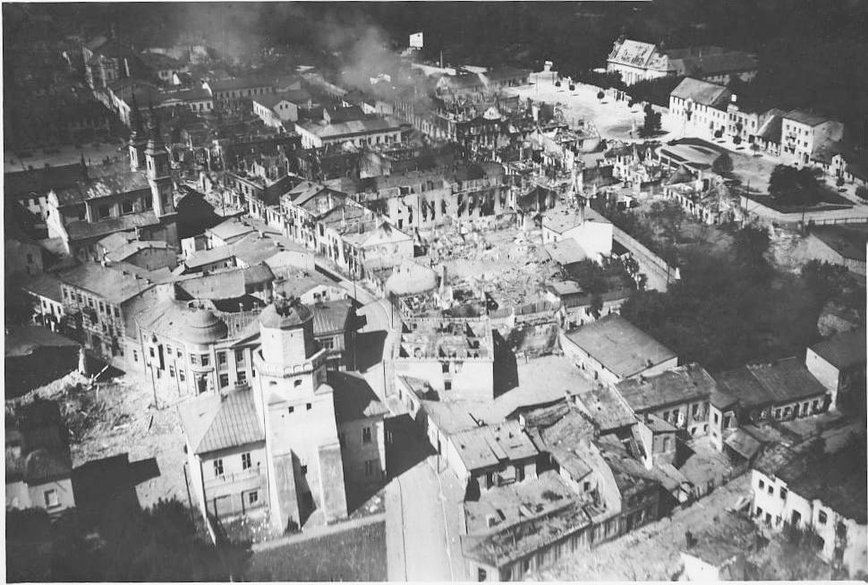 Wieluń po niemieckim bombardowaniu, 1 września 1939