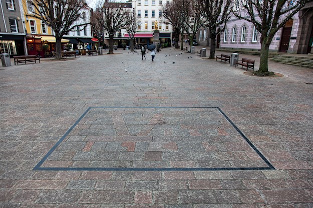 Symbol of resistance in St Helier’s Royal Square.