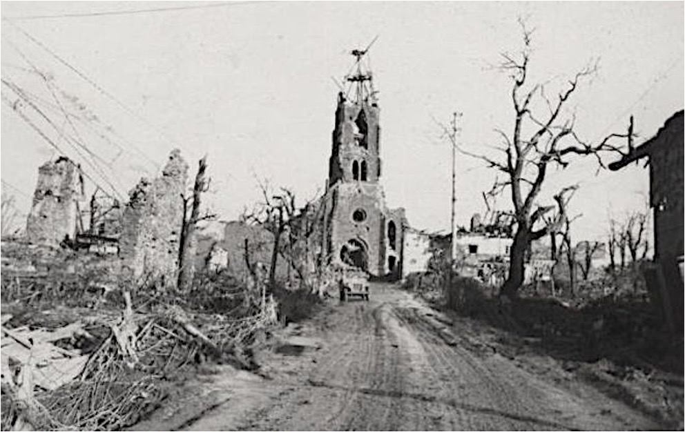 St.Josef kerk in Vossenack Frontlinie 06.11.1944