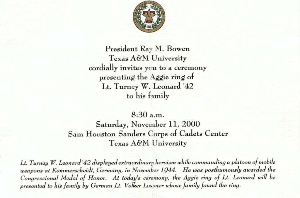 Invitation Texas A&M University